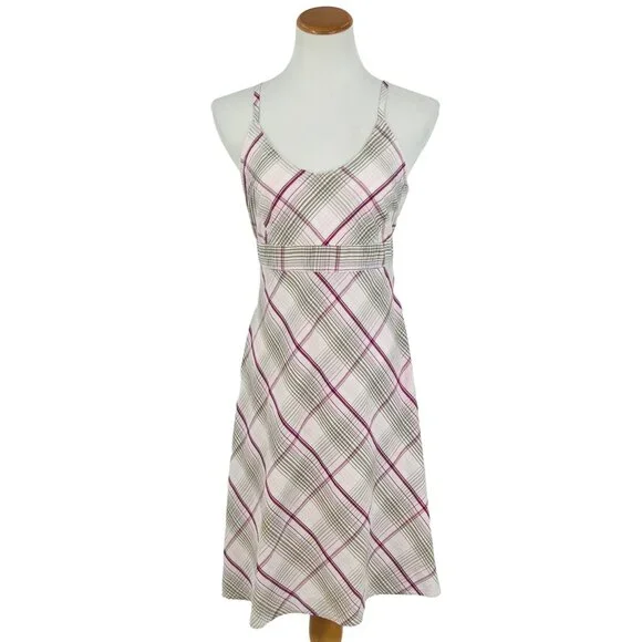 VTG H&M Plaid Crisscross Strap Empire Waist Dress| Y2K Soft Academia Cottagecore - Picture 2 of 16